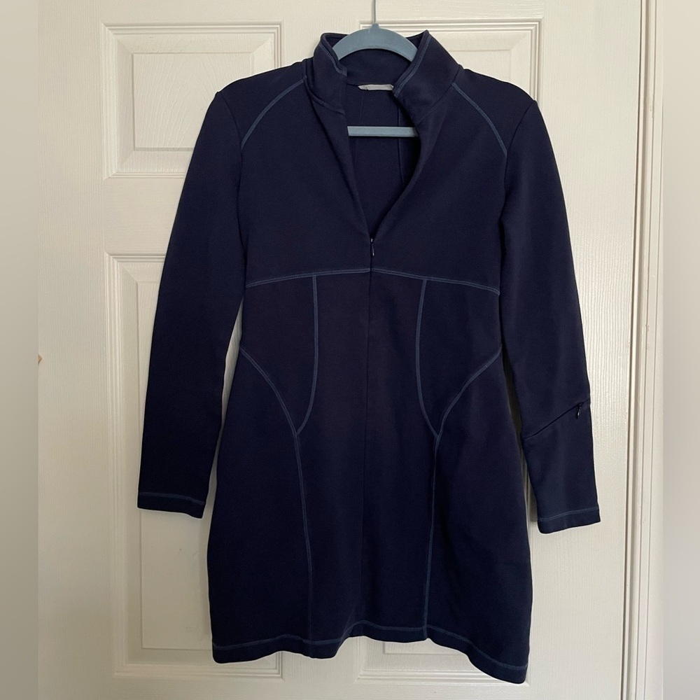 Athleta Cassidy size Small Petite Navy Blue Cotton mix Women's Athletic Dress